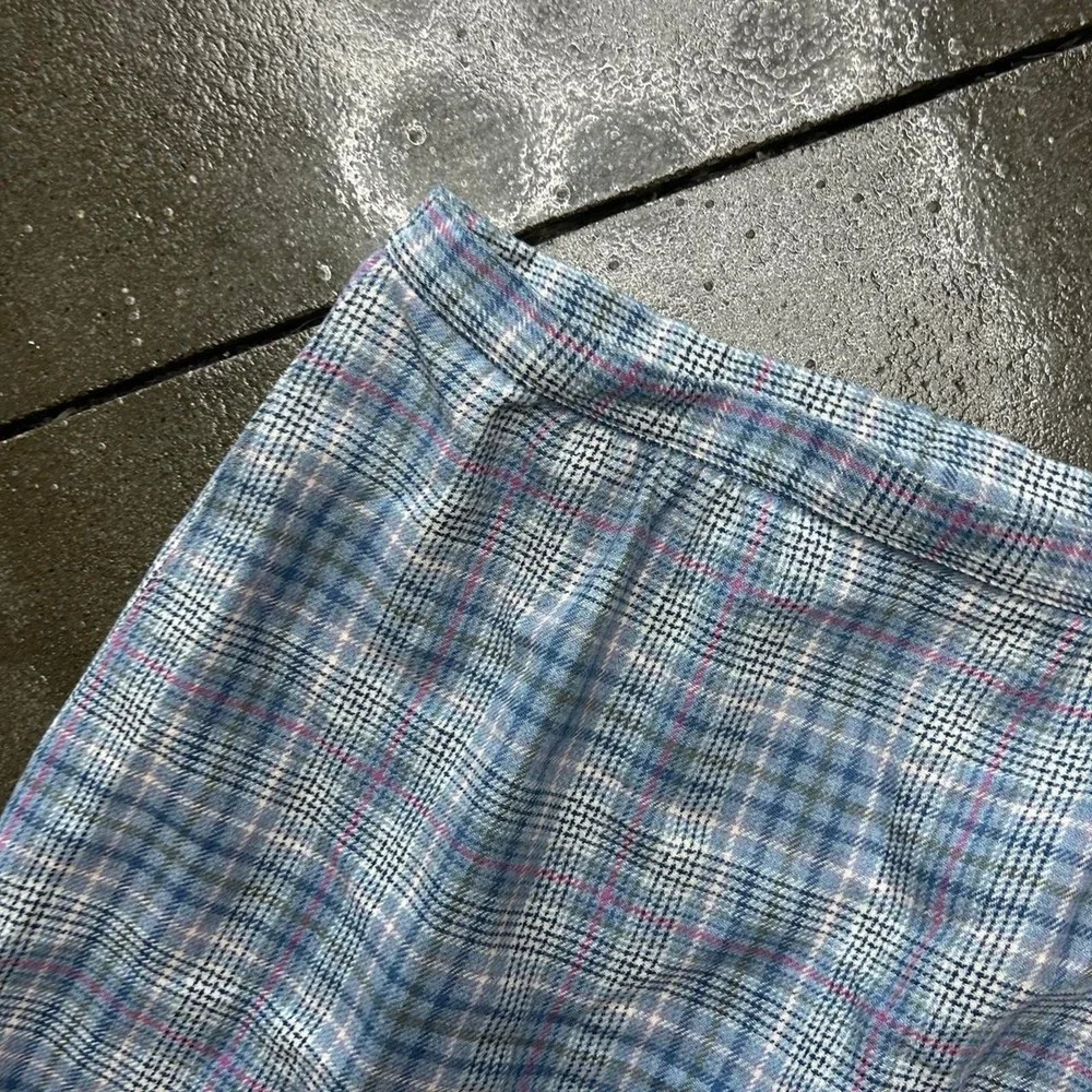 Vintage Pendleton Wool Women's Size‎ 14 Blue Plaid Cottagecore Midi A Line Skirt